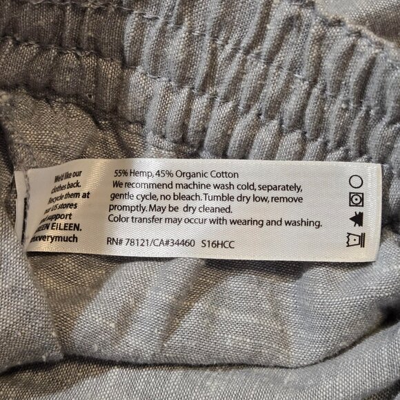 Eileen Fisher Women's Large Hemp And Organic Cotton Blend Straight Leg Pant Gray - Picture 6 of 7